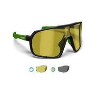 Bertoni Occhiali Sportivi Ciclismo MTB Running per Uomo Donna Lente Ampia Fotocromatica Polarizzata Gialla mod. GEMINI