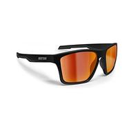 Bertoni Occhiali Sportivi Polarizzati per Uomo Donna in TR90 100% Protezione UV mod. Fulvio (Nero Opaco - Lenti Polarizzate Rosso Specchio)