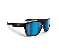 Bertoni Occhiali Sportivi Polarizzati per Uomo Donna in TR90 100% Protezione UV mod. Fulvio (Nero Opaco - Lenti Polarizzate Blu Specchio)
