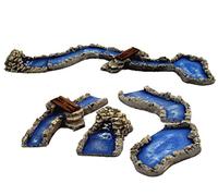 Bertoni Tratti di Fiume Componibile per Presepe in Gesso Dipinto a Mano | 4 Sezioni Combinabili Effetto Acqua | Prodotto Italiano | Totale 47 cm