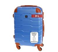 BERTOO Firenze Valigia rigida da cabina 55 x 40 x 20 cm per Ryanair, bagaglio a mano 31 L con 4 ruote girevoli 360° rimovibili, lucchetto a combinazione, blu