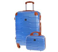 BERTOO Set di valigie rigide Firenze da 2 pezzi, valigie in ABS blu con 4 ruote girevoli e lucchetto a combinazione