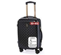 BERTOO Torino Bagaglio a mano nero 33-41 L - Trolley rigido espandibile da cabina 55x37x20 cm in ABS+PC con lucchetto TSA e 4 doppie ruote girevoli