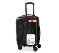 BERTOO Torino Bagaglio a mano Nero/Nero - Trolley da cabina 55x37x20 cm | Valigia rigida con lucchetto TSA ed espandibile