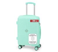 BERTOO Valigia da cabina Verona 36L - 56x39x22 cm in polipropilene - Bagaglio a mano per Smartwings, EasyJet ed Eurowings - 4 ruote, maniglia telescopica e lucchetto a combinazione - Verde