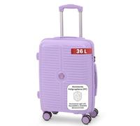 BERTOO Valigia da cabina Verona 36L - 56x39x22 cm in polipropilene - Bagaglio a mano per Smartwings, EasyJet ed Eurowings - 4 ruote, maniglia telescopica e lucchetto a combinazione - Viola