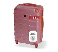 BERTOO Valigia rigida Firenze L in ABS, trolley rosa con ruote removibili, lucchetto a combinazione, 63L