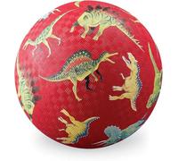 Bertoy Palla da gioco in gomma con dinosauri 382124-2, rosso, piccola, diametro 13 cm
