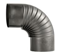 Bertrams Gomito tubo fumo Bertrams (curva a coste) senza sportello di pulizia 90° rigido / blu lucido