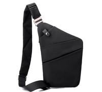 BERULL Borse a tracolla a tracolla Borse a tracolla personali sottili anti-ladro Borsa a mano impermeabile Zaino per viaggi in campeggio,Nero,Left