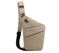 BERULL Borse a tracolla a tracolla Borse a tracolla personali sottili anti-ladro Borsa a mano impermeabile Zaino per viaggi in campeggio,Cachi,Left