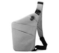 BERULL Borse a tracolla a tracolla Borse a tracolla personali sottili anti-ladro Borsa a mano impermeabile Zaino per viaggi in campeggio,Grigio,Right