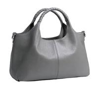 BERULL Borse Da Donna in Vera Pelle Borsa A Tracolla Casual Di Grande Capacità Borse A Tracolla Hobo,Grigio,One Size