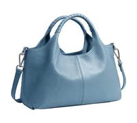 BERULL Borse Da Donna in Vera Pelle Borsa A Tracolla Casual Di Grande Capacità Borse A Tracolla Hobo,Light blue,One Size