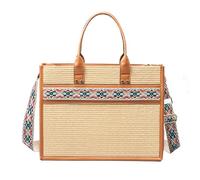 BERULL Borse Da Spiaggia in Paglia Da Donna Tote Borsa in Tessuto Di Grande Capacità Borsa Per La Spesa Borse A Tracolla Leggere Per Lavoro Viaggio Vacanza Al Mare Borsa A Tracolla,B,38 * 11.5 * 29CM