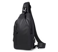 BERULL Zaino A Tracolla Con Porta Di Ricarica USB, Borsa A Tracolla Da Uomo Borsa A Tracolla Per Escursionismo, Ciclismo, Viaggi,Nero,One Size