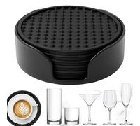 Bervani Di Silicone - 3,94 X 0,2 Pollici 6 Pezzi Rotondi Con Pad Del Supporto, Bandiere Da Bevande Set, Tappeti Taglieri Resistenti Al Calore, Per Tavolino Da Pranzo Bar Per La Casa Mobili