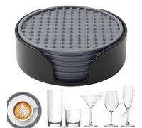 Bervani Di Silicone - 3,94 X 0,2 Pollici 6 Pezzi Rotondi Con Pad Del Supporto, Bandiere Da Bevande Set, Tappeti Taglieri Resistenti Al Calore, Per Tavolino Da Pranzo Bar Per La Casa Mobili