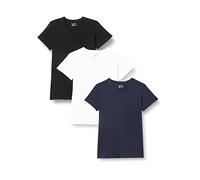 berydale BD158, Maglietta con Scollo a V Donna, Nero/Blu (Scuro)/Bianco, M
