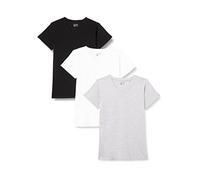 berydale BD158 Maglietta con Scollo a V, Nero/Grigio Chiaro mélange/Bianco, XXL (Pacco da 3) Donna
