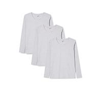 Berydale Maglietta a maniche lunghe con scollo rotondo in 100% cotone, Donna, Grigio (confezione da 3), XL