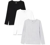 Berydale BD159 Maglietta a Maniche Lunghe, Nero/Grigio Chiaro mélange/Bianco (Confezione da 3 Pezzi), L (Pacco da 3) Donna