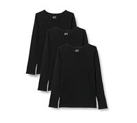 Berydale Maglietta a maniche lunghe con scollo rotondo in 100% cotone, Donna, Nero (confezione da 3), L