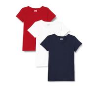 berydale Maglietta da Donna con Scollo Rotondo, in 100% Cotone, Confezione Multipla, Bianco, Blu, Rosso, M