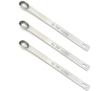 BERYLER 3 cucchiaini da tè da 0,63 ml | 0,63 cc | Dash) Cucchiaio dosatore singolo, in acciaio inox, solo cucchiai dosatori a manico lungo