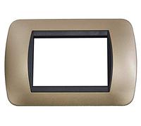 BES 22570 Placchetta Bronzo, Compatibile Living, 3 Posti Copri Interruttore