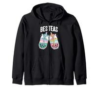 Bes Teas Gioco di Parole Bubble Tea Kawaii Felpa con Cappuccio