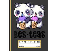 Bes Teas Kawaii Panda Bear Bubble Tea Composition Notebook