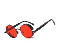 besbomig Occhiali da Sole da Uomo Donna Polarizzati Protezione Steampunk Vintage anni 90 Moda Rotondi Sunglasses