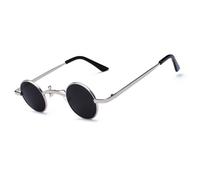 besbomig Occhiali da Sole Uomo Donna UV400 Vintage Rotondi Tondi Sunglaases Piccoli e Alla Moda Hippie Hip Hop Steampunk