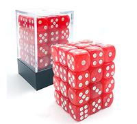Bescon 12mm 6 Sided Dice 36 in Brick Box, 12mm Six Sided Die (36) Block of Dice, Marble Red