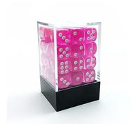 Bescon 12mm 6 Sided Dice 36 in Brick Box, 12mm Six Sided Die (36) Block of Dice, Translucent Pink