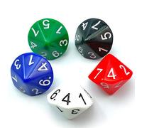 BESCON 5pcs Pack of D14 Dice Numbered 1 to 7 Twice - 14 Sides Dice Assorted Colors of 5 Set