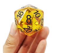 Bescon Amber Jumbo D20 38 mm, dadi grandi a 20 lati, cubi grandi a 20 facce, 3,8 cm