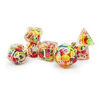 Bescon Fruit Polyhedral Dice Set, Novelty RPG Dice set of 7