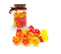 Bescon Mini Dice Gem Set 21pcs -21 Gem Mini Polyhedral Dice, 3 colors in Complete Set of 7, Miniature 10MM Dice Size