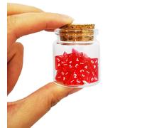 Bescon Mini Transparent Red D4 Dice 30pcs Healing Potion Bottle 30pcs Roleplaying Mini Red Gem D4 Dice Healing Potion Pack in Glass Jar