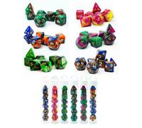 Bescon Mini Two Tone Polyhedral RPG Dice Set 10MM Small Dice Set D4-D20 in Tube 6 New Assorted Colored of 42pcs