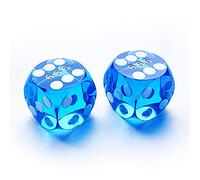 Bescon Professional Precision Dice Round Corner 5/8" (16mm) with Random Serial Number, Precision Cut Dice 16MM Gem Blue, 2pcs Set