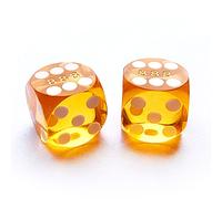 Bescon Professional Precision Dice Round Corner 5/8" (16mm) with Random Serial Number, Precision Cut Dice 16MM Gem Orange, 2pcs Set