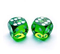 Bescon Professional Precision Dice Round Corner 5/8" (16mm) with Random Serial Number, Precision Cut Dice 16MM Gem Green, 2pcs Set