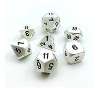 Bescon RPG - Set di 7 dadi in metallo opaco perlato effetto argento massiccio poliedrici per giochi di ruolo, 7 pezzi