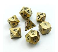 Bescon - Set di 7 dadi poliedrici in ottone massiccio in metallo per giochi di ruolo, 7 pezzi