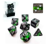 Bescon, set di 7 dadi poliedrici, set Emerald (smeraldo), della serie Gem Vines, di 7 dadi con sembianze di rocce minerali, per gioco di ruolo Dungeons and Dragons
