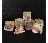 Bescon Shimmery Dice Set Bronze-Golden, RPG 7-dice Set in Brick Box Packing