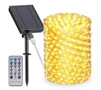 BESCOST Luci Natale Esterno 50m 500led Luci Natale Esterno Solare 8 Modalità Luci Solari da Giardino Impermeabile ip65 Luci Natalizie da Esterno Bianco Caldo Luci Led da Esterno per Giardino Patio